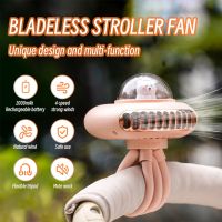 【YF】 USB Baby Stroller Fan 2000mAh Battery Wireless Electric Air Cooler Hand Portable Bladeless Rechargeable Mini Car Ventilator Fans