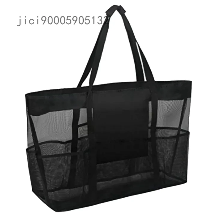 mesh beach bag with zipper