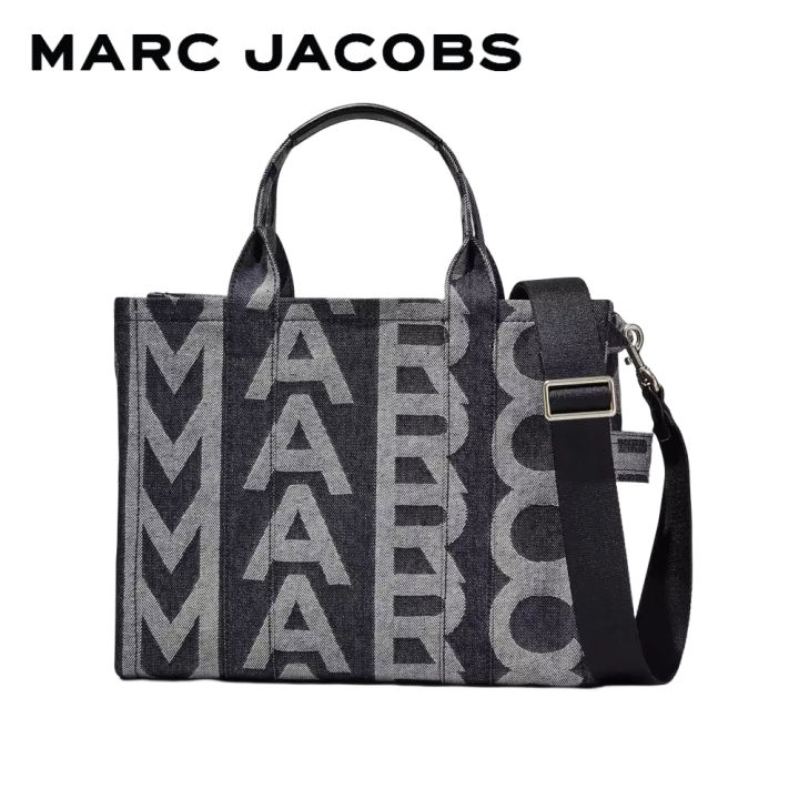 The Medium Monogram Denim Tote Bag in Blue - Marc Jacobs