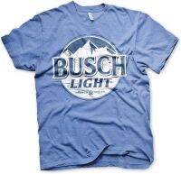 Busch Officially Licensed Light Beer Vintage Logo Mens T-Shirt (Blue-Heather)