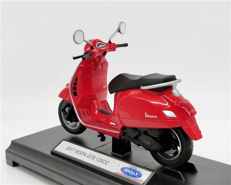 1:18 scale Welly 2017 Vespa GTS 125cc motorcycle diecast Scooter bike toy model 