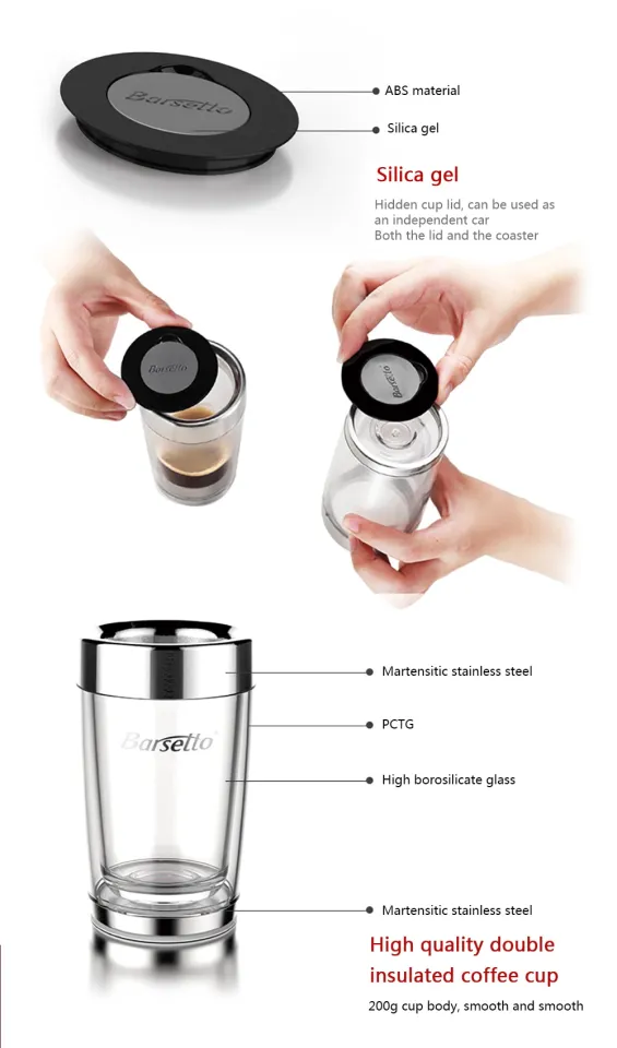 Barsetto Coffee Machine Manual Coffee Maker Capsule Outdoor Travel Hand  Press Espresso Powder Maker Portable Mini Mill Tools