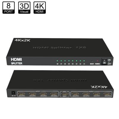 HDMI Splitter 1 in 8 out, Belfen1x8 1080P V1.4 Certified Powered HDMI Splitter with Full Ultra HD 4K/2K and 3D Resolutions