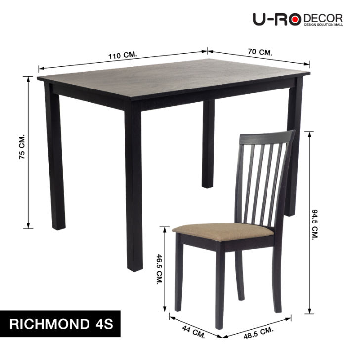 u-ro-decor-รุ่น-richmond-ริชมอนด์-ชุดโต๊ะรับประทานอาหาร-4-ที่นั่ง-โต๊ะ-1-ตัว-เก้าอี้-4-ตัว-มี-2-สีให้เลือก-dining-table-with-4-chairs-dining-set-table-chair