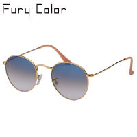 Real Glass UV400 Retro Round Sun glasses sunglasses men women luxury designer nd feminine oculos de sol 3447