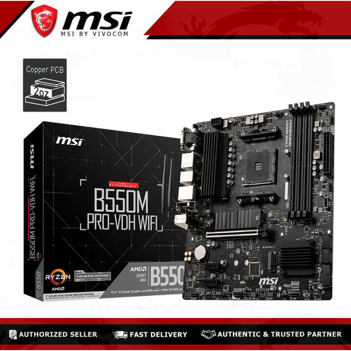 MSI B550M PROVDH WIFI Gaming Motherboard with DDR4 Boost, Lightning