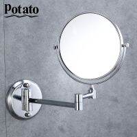 Potato Bathroom Mirror Stailess Steel Wall Magnifying Extend Double Side Bath Cosmetic Mirror P760-6