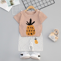 พร้อมส่งจากไทย MELON TOO ชุดเสื้อยืดเด็กกางเกงเด็ก แขนสั้น 100% cotton ใส่สบาย ไม่ร้อน Summer childrens short-sleeved T-shirt set (SIZE 90-130 ) 1 SET.