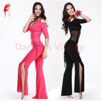 hot【DT】 SALE!Half Sleeves belly dance set 3pcs top trouser and hip scarf for women suit 5colors M L