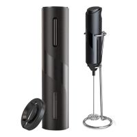 Electric Milk Frother and Battery Operated Wine Opener for Home Kitchen Gift