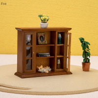 Fre 1:12 dollhouse Miniature Wall cabinet แสดงชั้นวางตู้เสื้อผ้าบ้านเฟอร์นิเจอร์รุ่น Decor ของเล่นตุ๊กตาบ้านอุปกรณ์เสริม