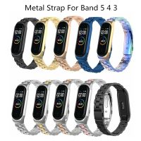 Strap For Xiaomi Mi Band 5 4 3 6 Stainless Metal Opaska Correa Mi Bend 4 Miband 5 Wristbands Bracelet Global Version NFC Smartwatches