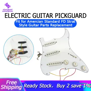 FLEOR No Hole Strat Pickguard SSS Scratch Plate for Guitar Parts