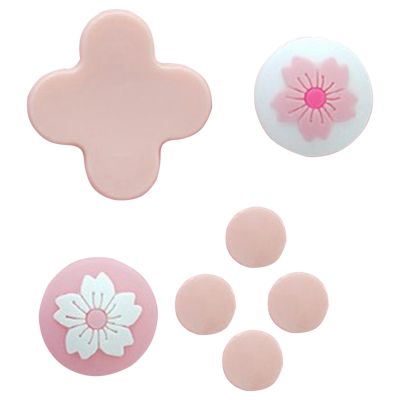 For Nintendo Switch Thumb Grip Cover Silicone Thumbstick Case Joystick Cover Rocker Pink Cherry Blossom Color Sticker
