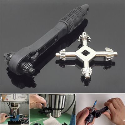 2 in 1 Drill Chuck Ratchet Spanner Wrench Electric Drill Clamping Tool Chuck Key Drill Presses Multi Universal Power Hammer Dril