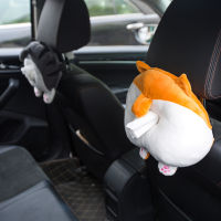 Dogcat butt Tissue Cover Cute Cartoon Plush Box Paper Container Napkin Storage Holder sweet Car use Accessory gift for kids