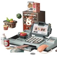 24Pcs/Set Checkout Counter Role Pretend Play Cashier Electronic Mini Simulated Supermarket Cash Register Kits Toys Kids Girl Toy