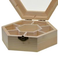 【hot】✺❣■  Wood Unfinished Plain Jewelry Storage with Glass Lid and Lock