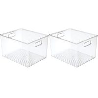 2X 29X20X15cm Acrylic Transparent Refrigerator Storage Box Desktop Dormitory Bathroom Storage Box