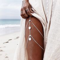 Bohemia Fashion Thigh Leg Chain Summer Beach Bikini Anklets For Women Girls Sexy Metal Body Chain Boho Jewelry Gold Silver Color