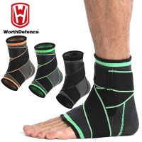 Worthdefence Compression Ankle Support Men Women Nylon Strap Belt Brace Elastic Foot Bandage Protector Football Basketball Gear