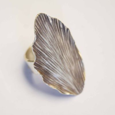 Impressive gift Ring leaf pure silver Thai Karen hill tribe silver hand made Size 9-11   Adjustable แหวนใบไม้ไทยเงินแท้ งานเงินแท้ ชาวเขาเผ่ากะเหรี่ยง สวยงาม ขนาด9ถึ่ง11