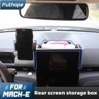 Futhope 2 in 1 Rear screen Large space storage mobile phone holder tissue Box storage Box For Ford Mustang MACH-E 2021 2022