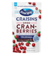 Ocean Spray Dried Cranberries Original 142g แครนเบอรี่อบแห้ง ทานเล่น ทานกับสลัด salads baking recipes