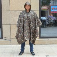 3 In 1 Multifunctional Camouflage เสื้อกันฝนผู้ใหญ่ Waterproof Poncho Outdoor Travel Hiking Rain Coat Camping Supplies Men S Cloak