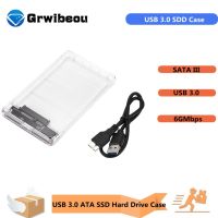 Grwibeou USB 3.0 HDD Case Enclosure 2.5 Inch Serial Port SATA SSD Hard Drive Cases Support 2 TB Transparent Mobile External HDD