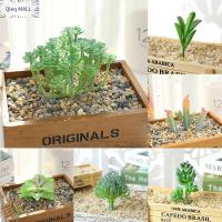 QIEQ MALL สีเขียว ของปลอม การจำลอง Flocking succulents พืชเทียม ตกแต่งสวนบ้าน การจัดดอกไม้