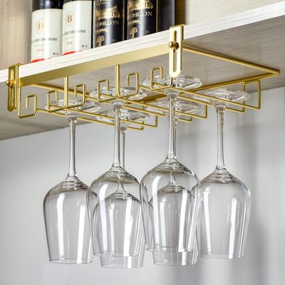 【CW】 Hanging Wine Holder   Gold Shelf Glasses - Aliexpress