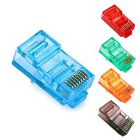 50PCS/Lot RJ45 Ethernet Cables Module Plug Network Connector RJ-45 Crystal Heads Cat5 Color Cat5e Gold Plated Cable