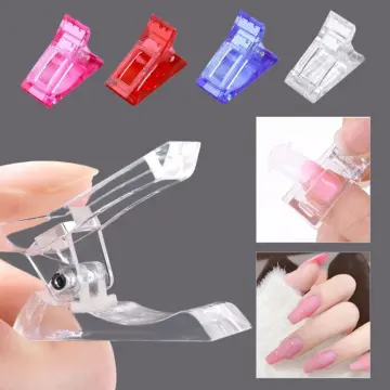 Nail Clips for Polygel 10PCS Clear Nail Tips Clip for Quick Building Nail  Forms Clamps Nail