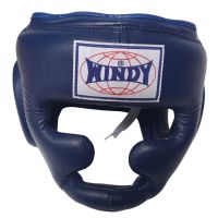 Windy Head guards HP-2 Navy blue ( S,M,L,XL) Protector for Training เฮดการ์ด วินดี้ สปอร์ต สีน้ำเงิน ใช้ป้องกันศรีษะ ทำจากหนังแท้ ผลิตในประเทศไทย