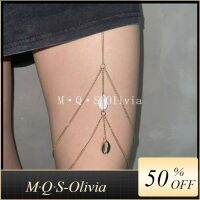 M·Q·S-Olivia  สายรัดขาแฟชั่น โซ่หลายชั้น ผ้าพันแผลยืดหยุ่นเซ็กซี่ขาแหวน