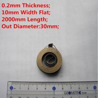 Stainless Steel Thin Flat Spiral Spring Constant Force Spring 0.2mm Thicknessx10mm Width x2000mm Lengthx30mm Out Diameter