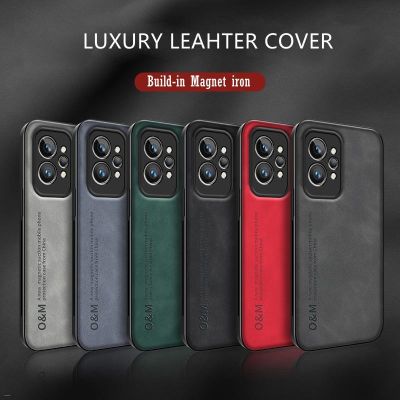 Vintage Leather Magnetic Phone Case For Realme GT Neo 2 3 2T 3T GT2 Pro X2 GT Master Explorer 9 Pro Build-in iron Soft Cover