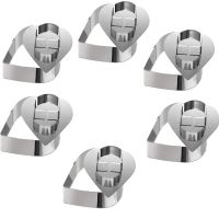 THLT1B Circular Stainless Steel Porous Tart Cake Molds Stainless Steel Cake Rings Cake Mousse Mold with Pusher,3.15In Diameter, Set of 6 (Heart)