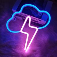 Lightning LED Neon Sign Clouds Night Light BatteryUSB Operated for Childrens Room Party Home Bar Gift Decoration