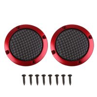 2 Packs 3 inches Auto Speaker Cover Car Subwoofer Grille Red Accessories