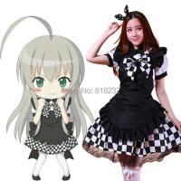 ◕ Nyarko san: Another Crawling Chaos Haiyoru Nyaruko san Yasaka Nyaruko Lolita Apron Maid Dress Uniform Anime Cosplay Costumes