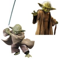 ♦แอลเบติม♀BaErNongYeYou ของเล่นโมเดล Yoda Master ต่อสู้กับ Lightsaber ที่ถูกต้องและรายละเอียดสูง