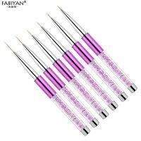 5/7/9/11/15/20mm Nail Art Liner Brushes Painting Flower French Stripes Line Grid UV Gel Pen Crystal Rhinestone Acrylic Tools Artist Brushes Tools