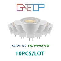 10ชิ้น GU5.3 MR16ในสายไฟสปอร์ตไลท์ Ac/ DC 12V 3W-7W แสงสีขาวอบอุ่นสว่างมากไฟส่อง LED สามารถแทนที่ไฟฮาโลเจน50W