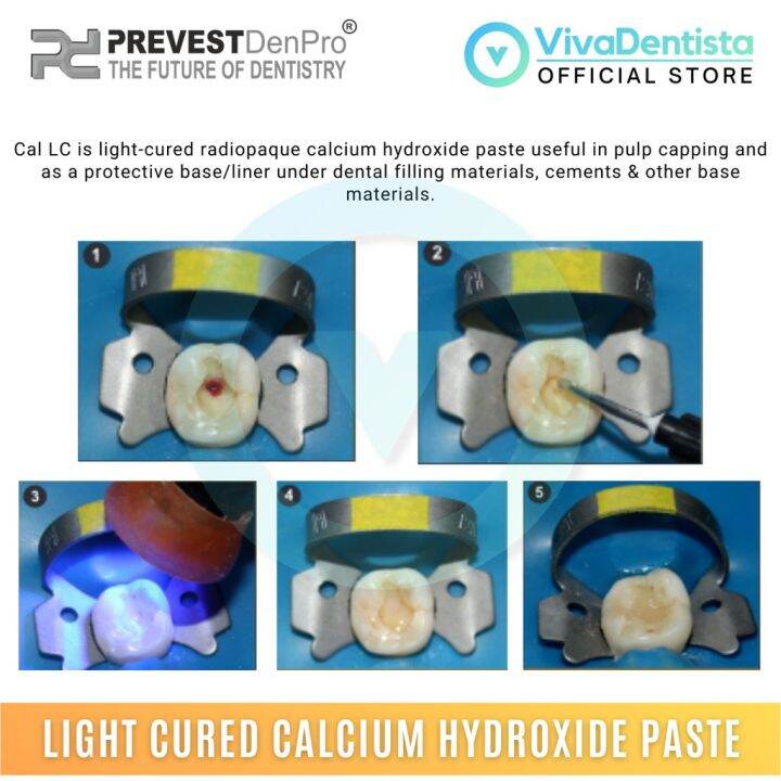 PREVEST DENPRO Cal LC Light Cure Calcium Hydroxide Paste Dental Base Cavity Liner Lazada PH