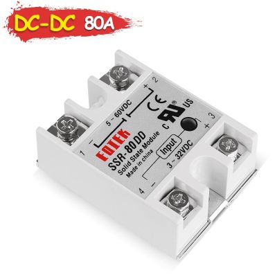 【Worth-Buy】 80a Dc 3-32V Dc ไปยัง5-60V Dc โมดูล Ssr-80dd Dc รีเลย์ Dc-Dc เฟสเดียว Ssr คุณภาพสูง