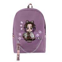 นักปราบปีศาจเป้อนิเมะญี่ปุ่น Tomioka Giyuu Mochila นักเรียนอ็อกฟอร์ดผู้ชายกระเป๋าโรงเรียนสำหรับวัยรุ่นแล็ปท็อป A4กระเป๋าเดินทางใหญ่