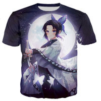 Demon Slayer Kochou Shinobu เสื้อยืดอะนิเมะ3D พิมพ์ Streetwear ผู้ชายผู้หญิงสบายๆแฟชั่น Oversize T เสื้อเด็ก Tees Tops เสื้อผ้า