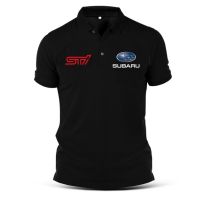 เสื้อโปโลผ้าฝ้าย พิมพ์ลาย Subaru STI แนวสปอร์ต